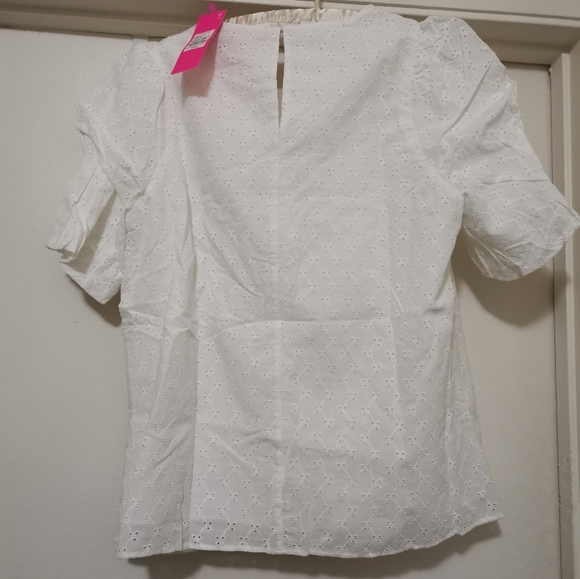 LILLY PULITZER White Puff Sleeve Blouse - Picture 6 of 10